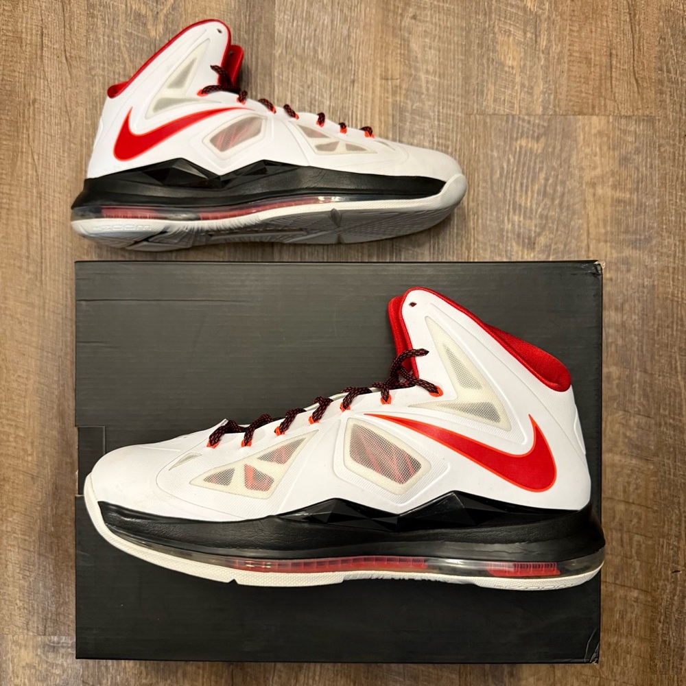 Nike LeBron 10 X Heat Home White Red